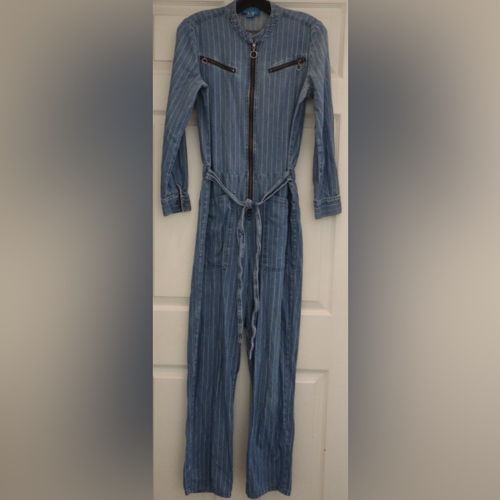 M.i.h Jeans Indigo Striped Margot All-in-One Jumpsuit
